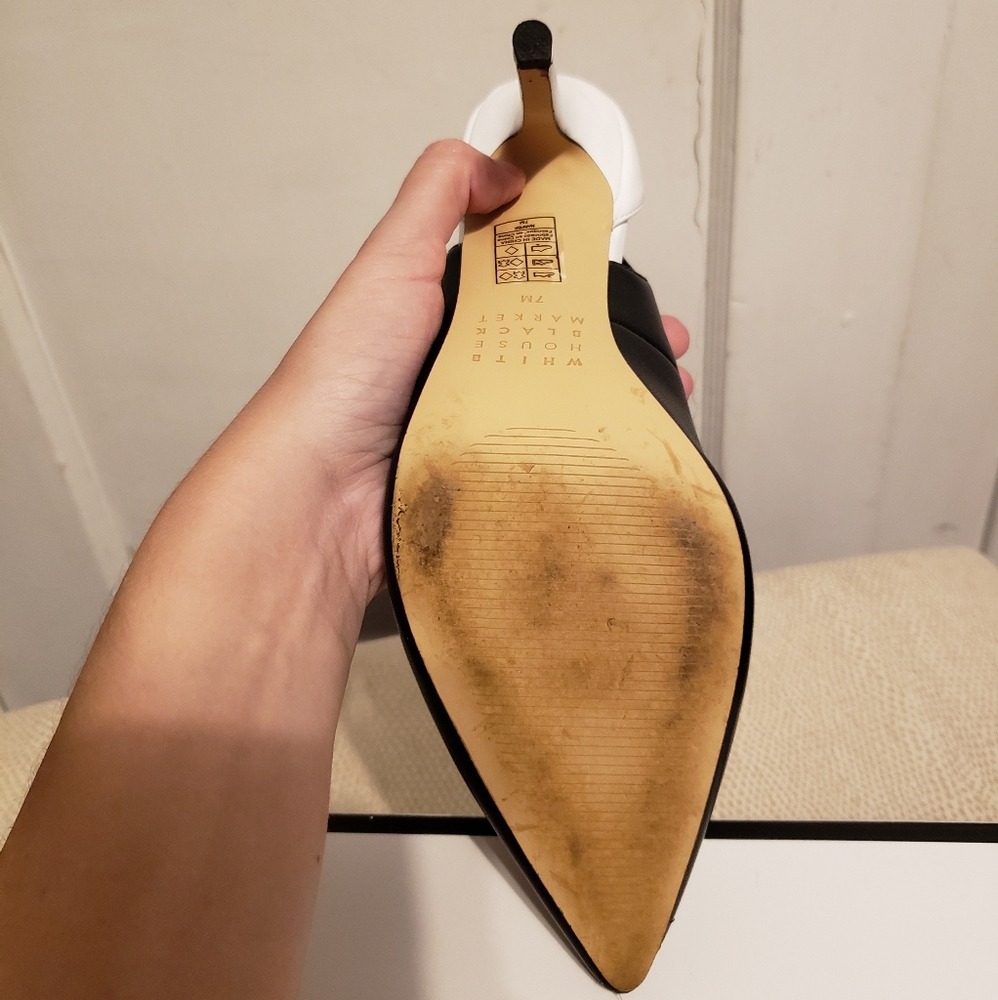 🖤🤍 WHBM Harper Cutout Heel Colorblock Pumps - Picture 8 of 12